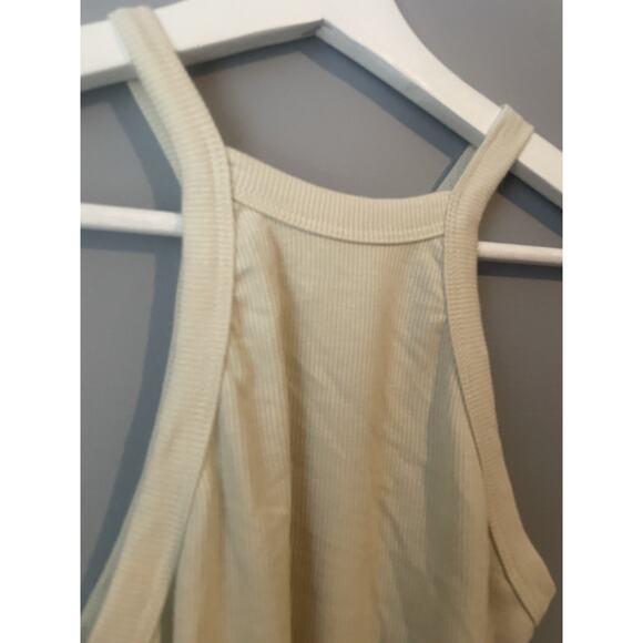 Talentless Women’s Ribbedcropped Halter Tank In Color Bone - Picture 3 of 5